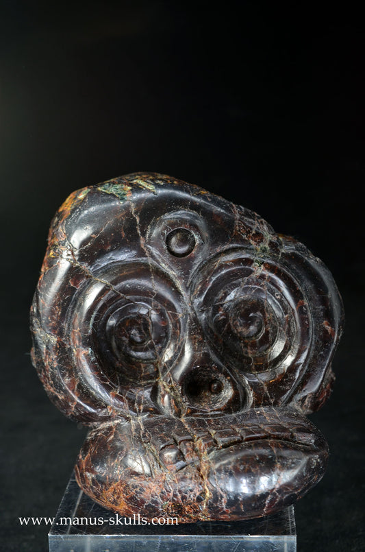 Manus skulls unique Crystal Carvings handmade skulls dragons pendants preseli bluestone tribals spiritual meaning wand Unicorn .. garnet