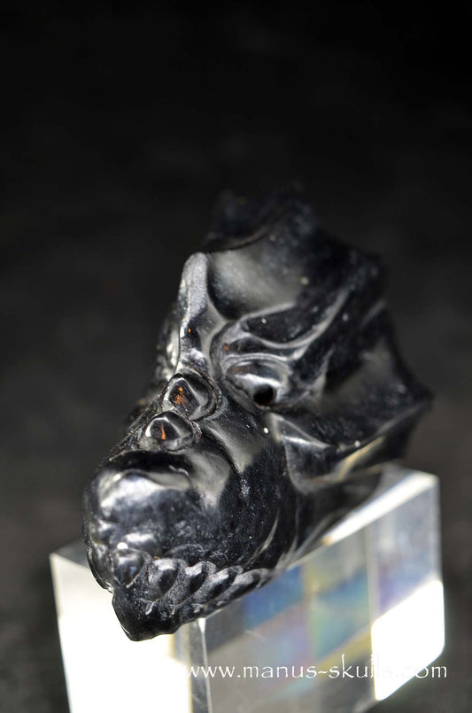 Manus skulls unique Crystal Carvings handmade skulls dragons pendants preseli bluestone tribals spiritual meaning wand Unicorn .. obsidian