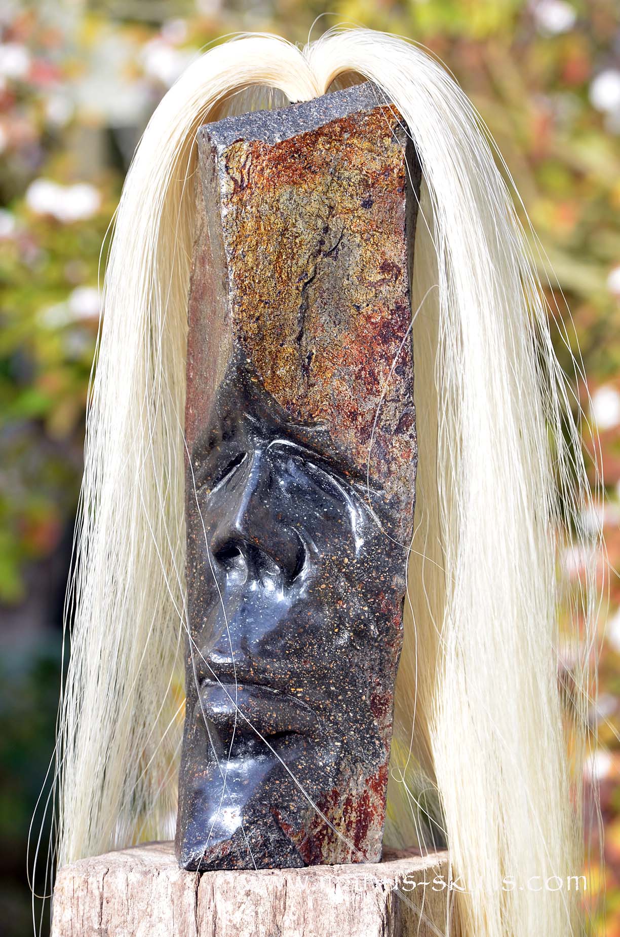 Manus skulls unique Crystal Carvings handmade skulls dragons pendants preseli bluestone tribals spiritual meaning wand Unicorn .. hexagonal basalt