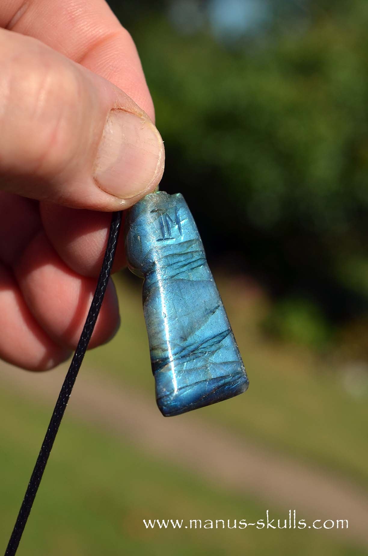 Shiny Labradorite Tribal Pendant