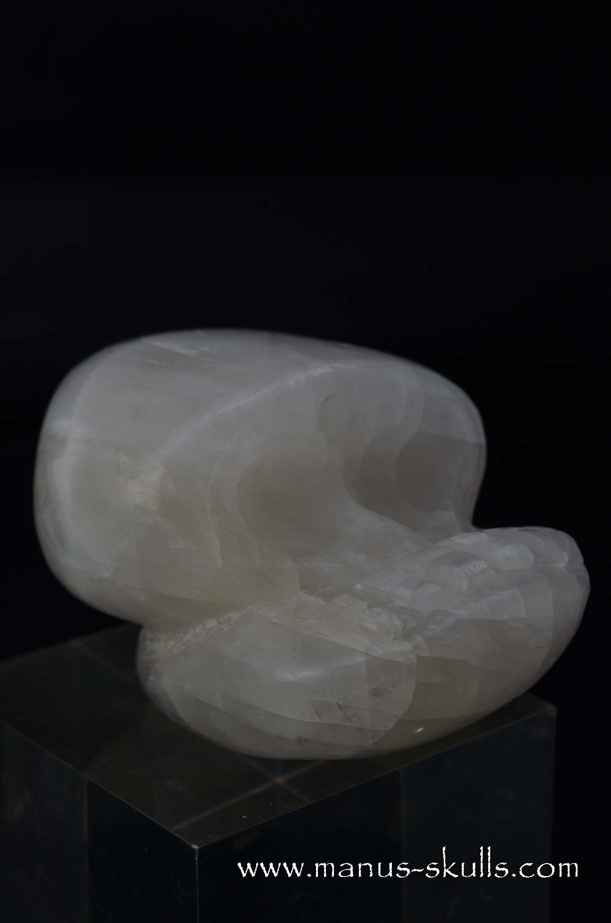 White Calcite Evolian Skull  #05