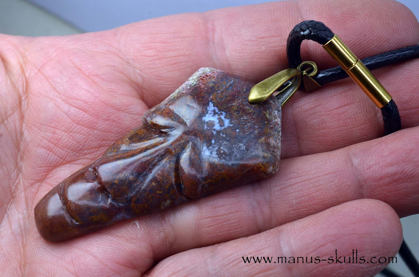 Red Moss Agate Tribal Pendant