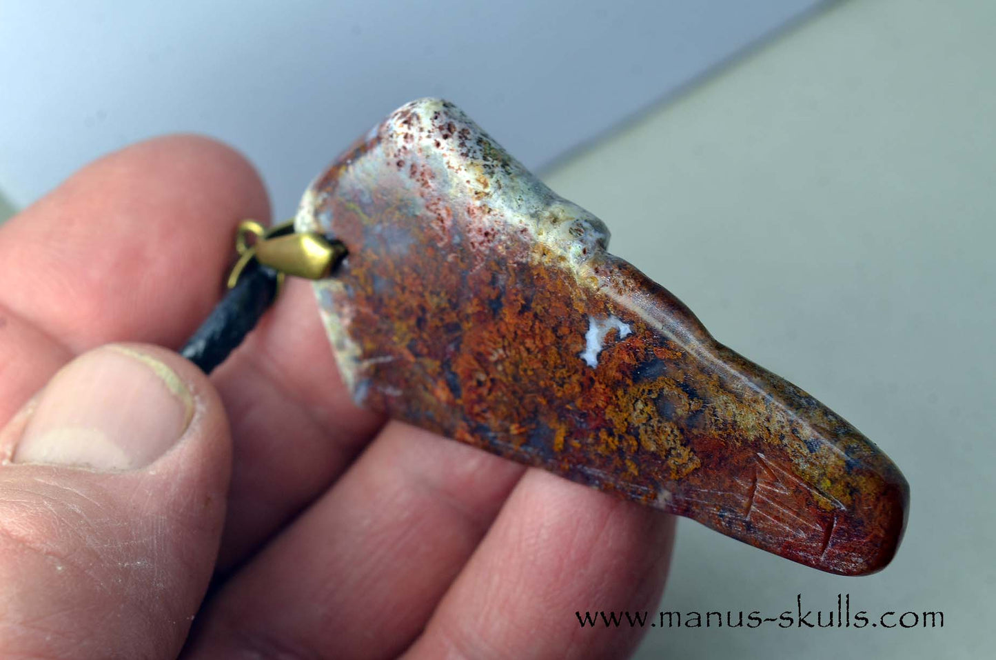 Red Moss Agate Tribal Pendant