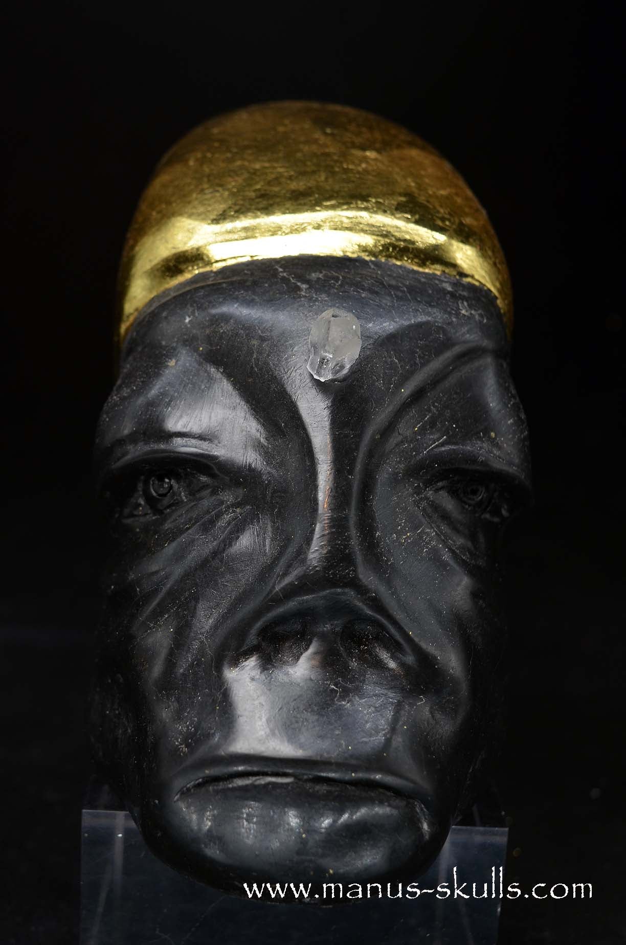 Manus skulls unique Crystal Carvings handmade skulls dragons pendants preseli bluestone tribals spiritual meaning wand Unicorn .. starlight being basalt gold leaf Herkimer diamond