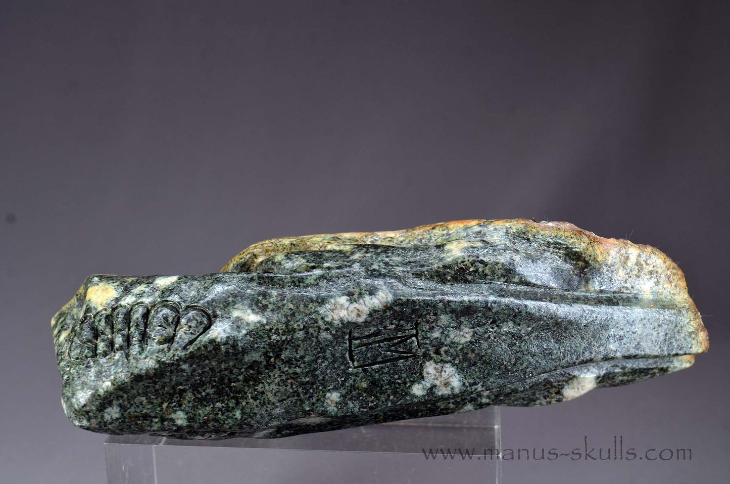 Preseli Bluestone Dragon with living moss on top.
