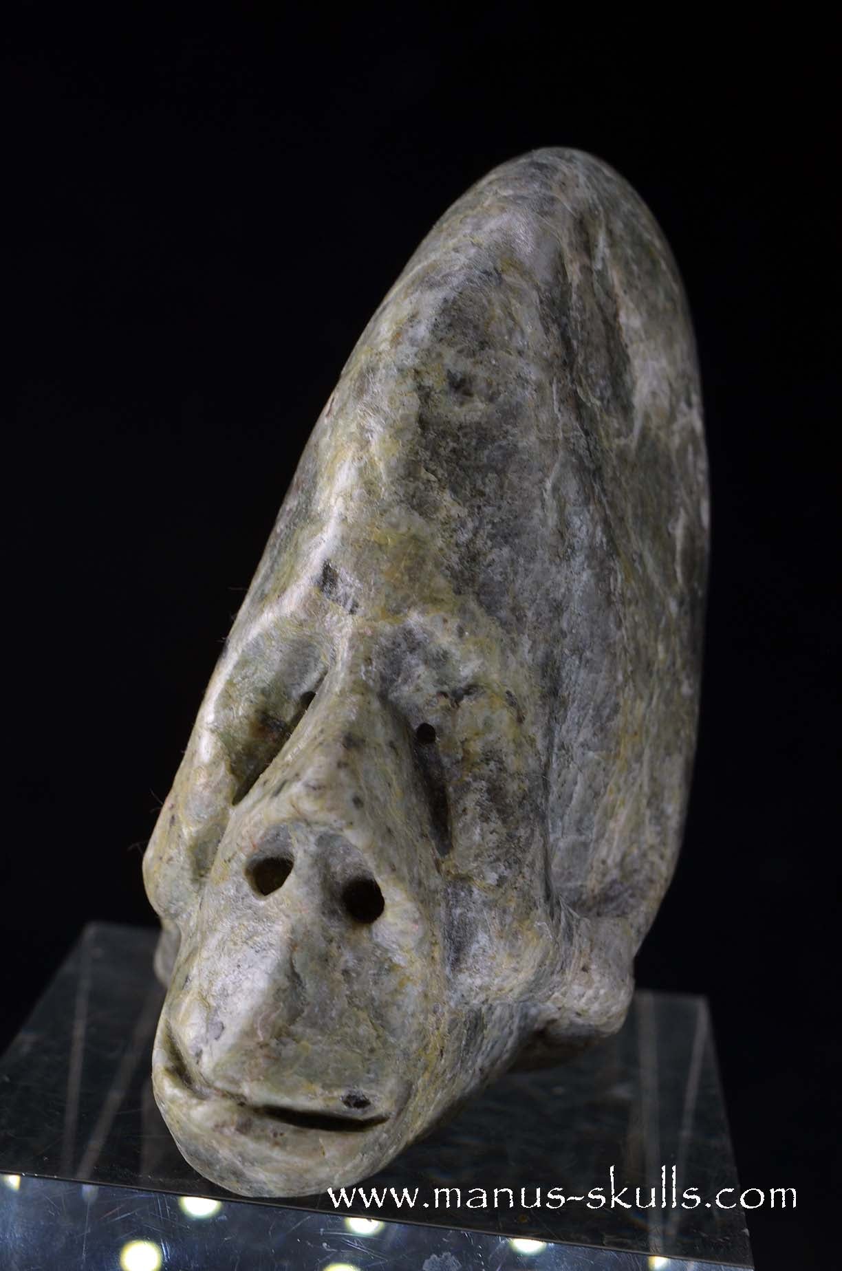 Fluorite in Barite Toothless Conehead Skull