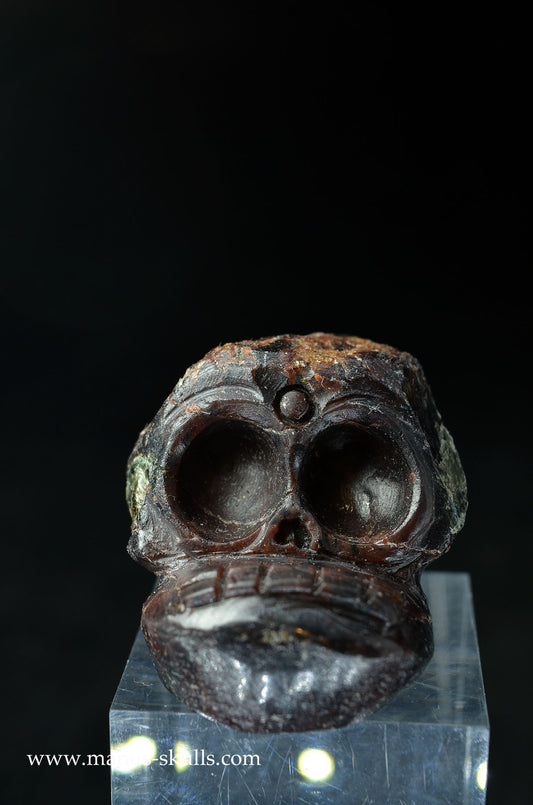 Manus skulls unique Crystal Carvings handmade skulls dragons pendants preseli bluestone tribals spiritual meaning wand Unicorn .. garnet