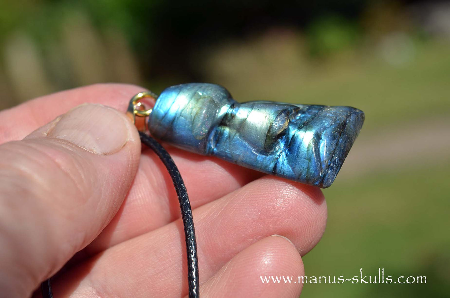 Shiny Labradorite Tribal Pendant