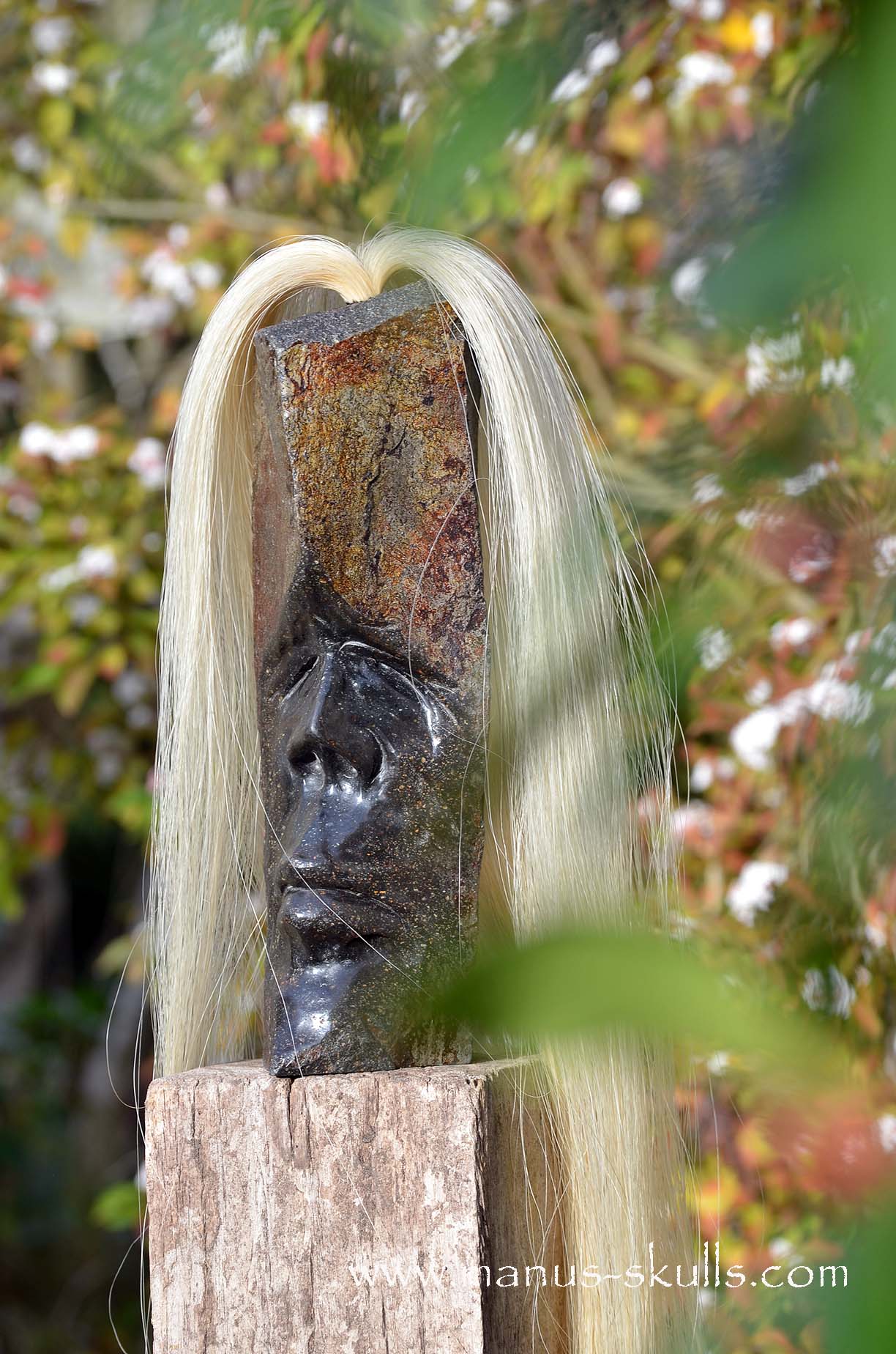 Hexagonal Basalt Tribal Skull #77