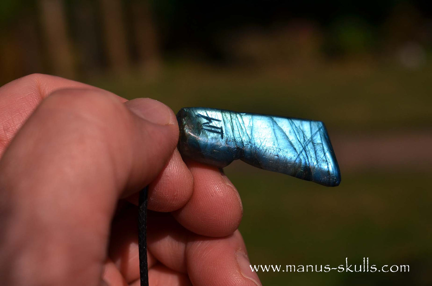 Shiny Labradorite Tribal Pendant