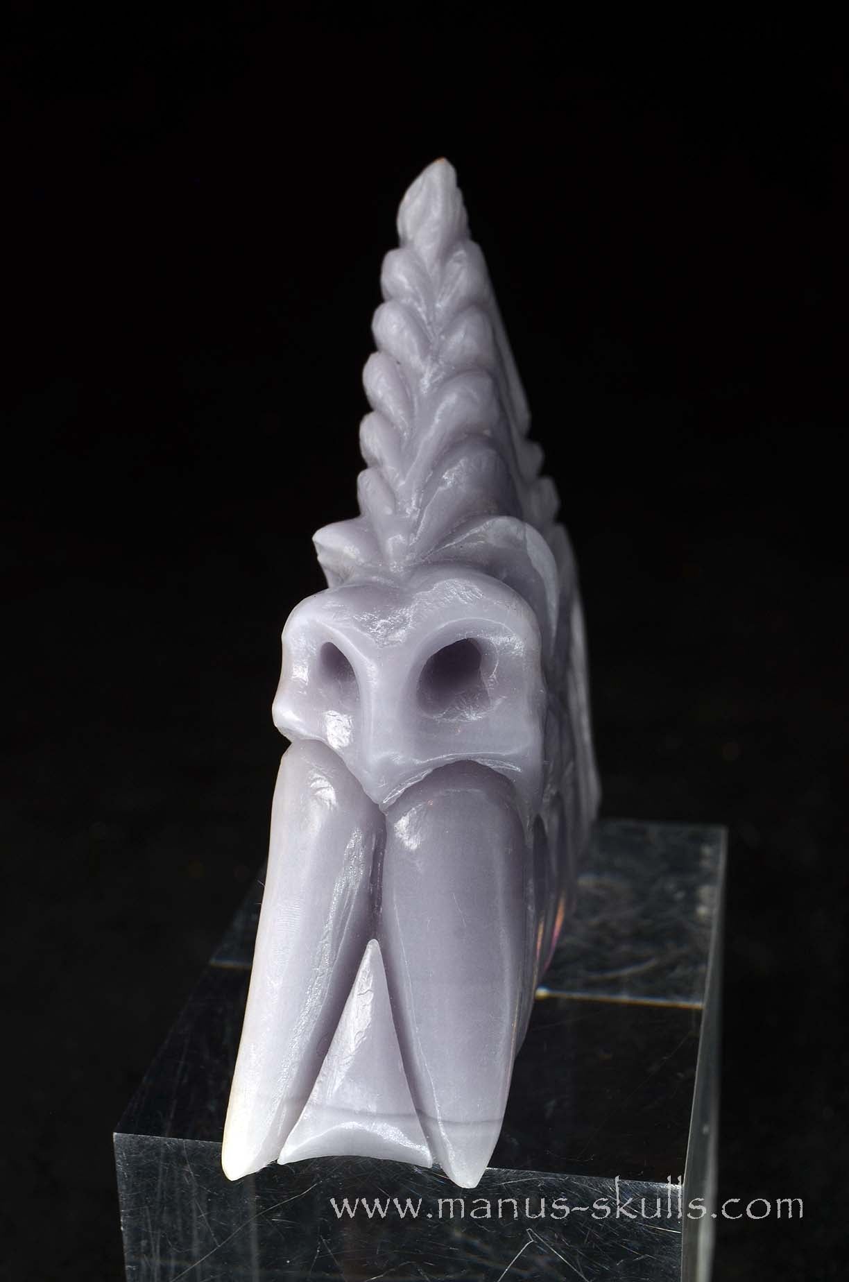 Manus skulls unique Crystal Carvings handmade skulls dragons pendants preseli bluestone tribals spiritual meaning wand Unicorn .. yttrium fluorite  lavender