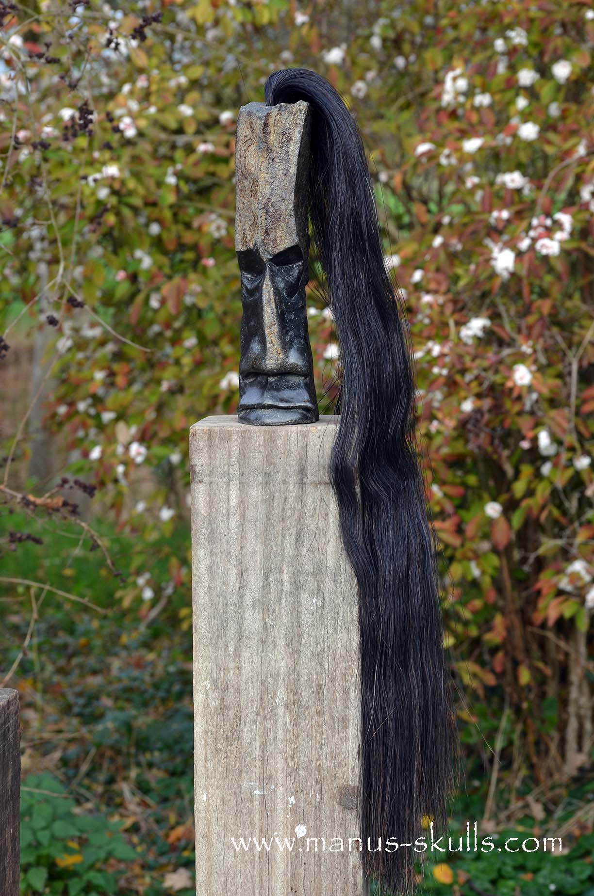 Hexagonal Basalt Tribal Skull #73