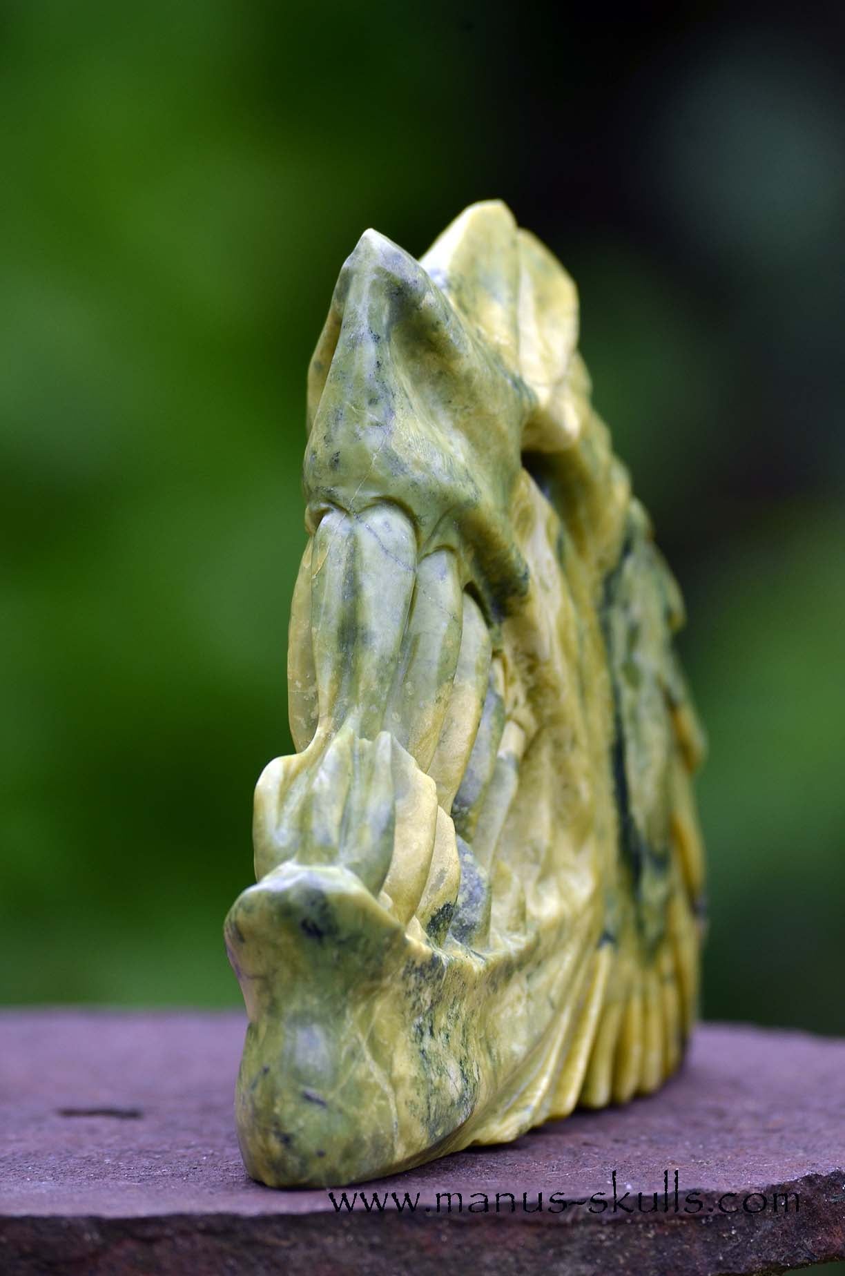 Manus skulls unique Crystal Carvings handmade skulls dragons pendants preseli bluestone tribals spiritual meaning wand Unicorn .. jade serpentine noble healerite