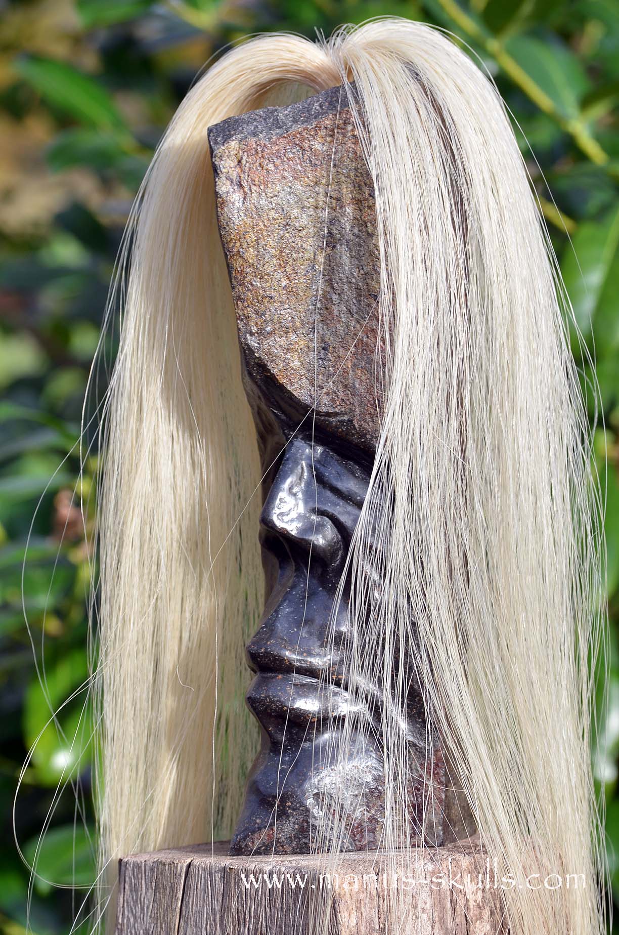 Hexagonal Basalt Tribal Skull #77