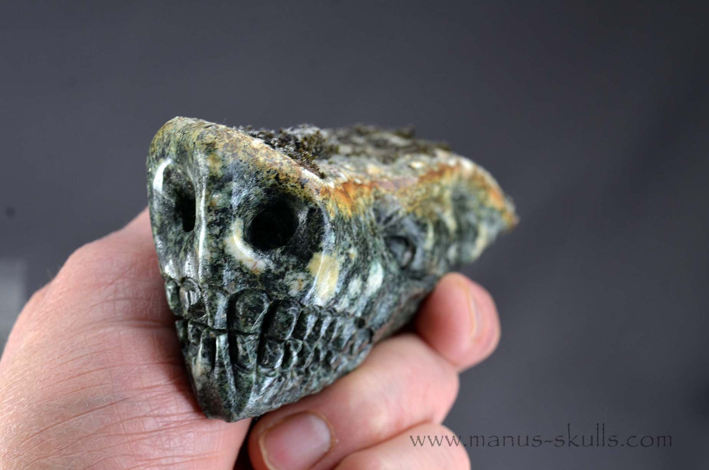Preseli Bluestone Dragon with living moss on top.