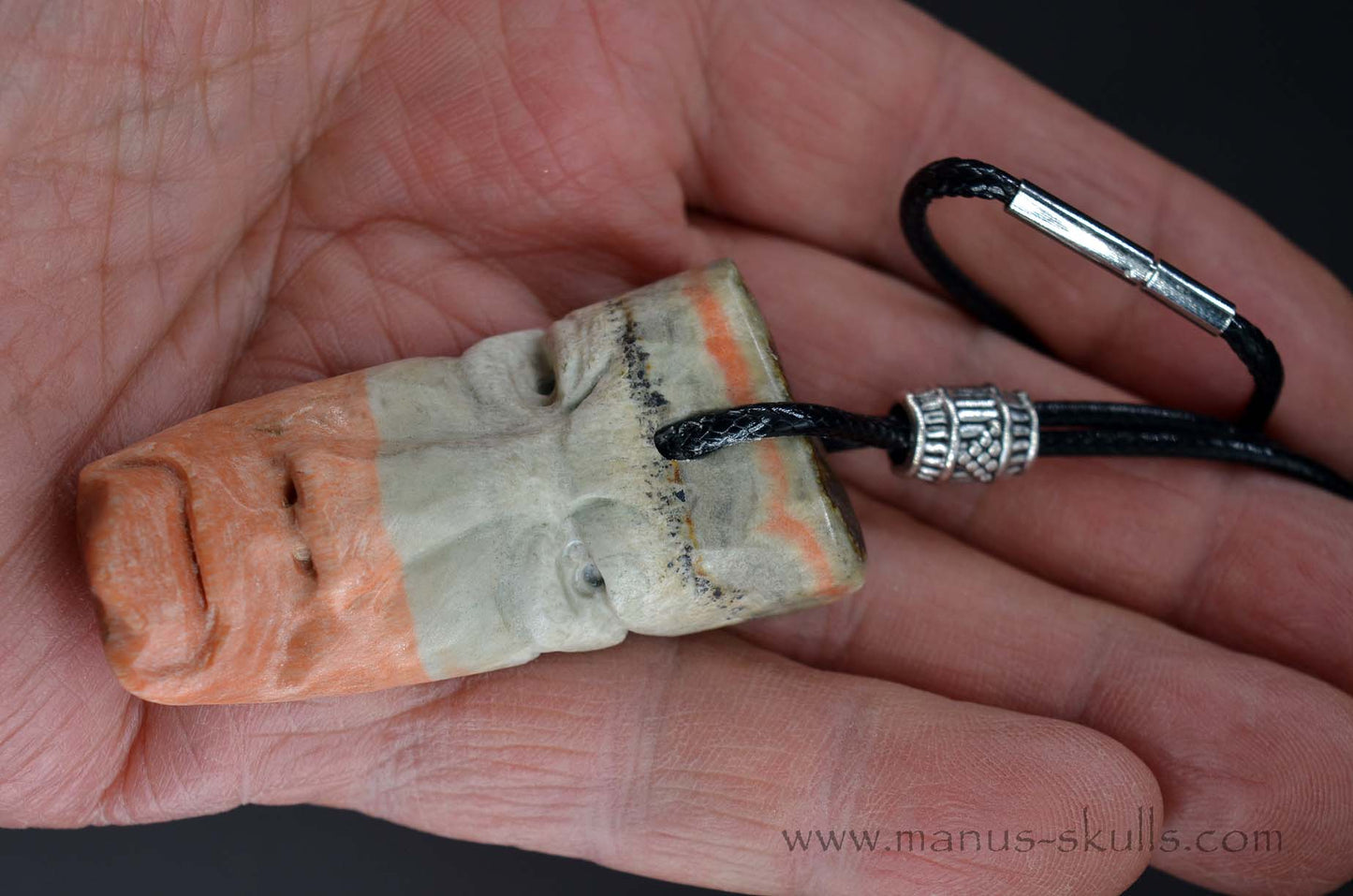 Rare Barytocelestine / Celestobaryte Tribal Skull Pendant