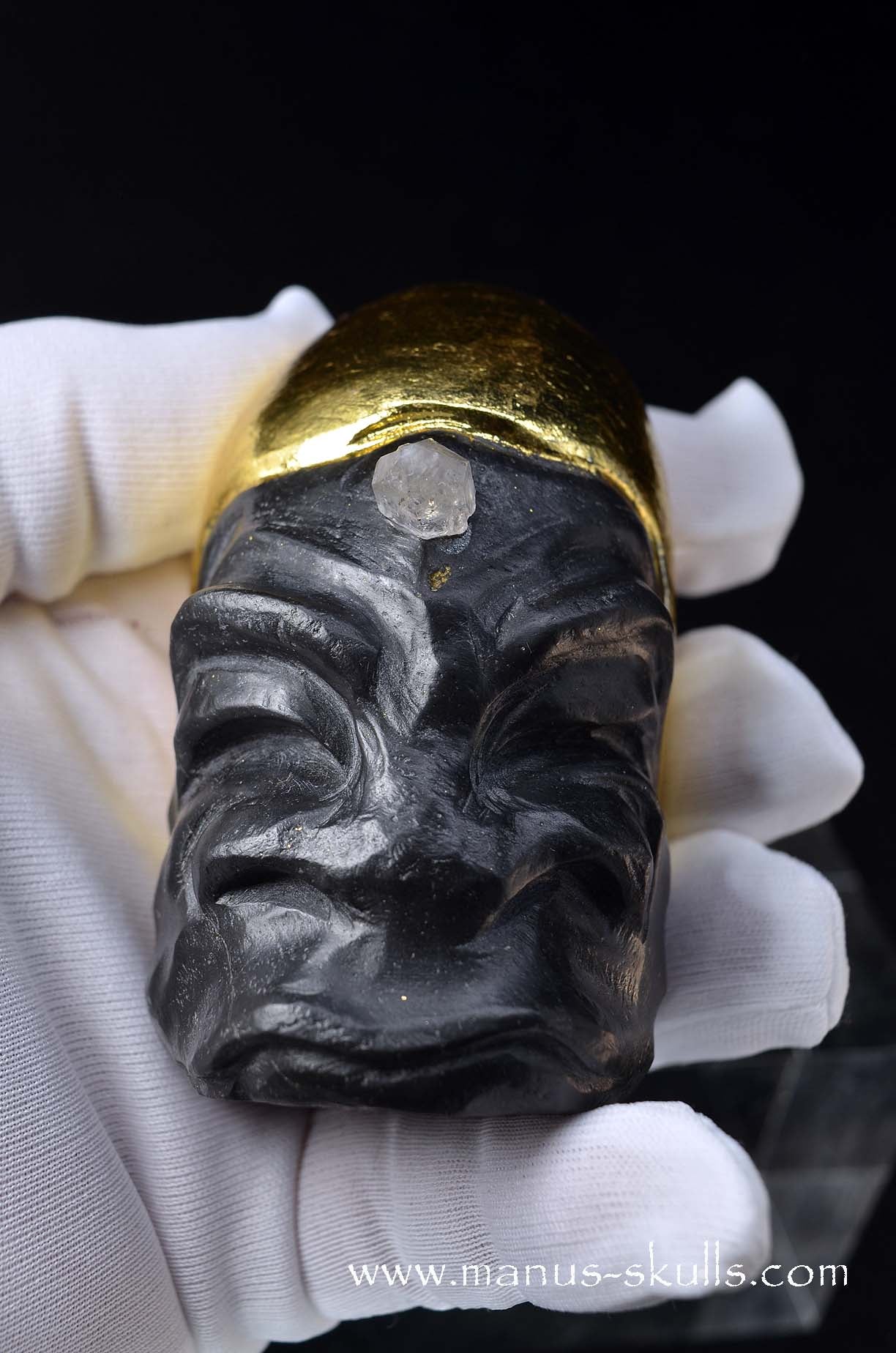 Skulls

Star Light Being

Herkimer Diamond

Gold leaf

Basalt