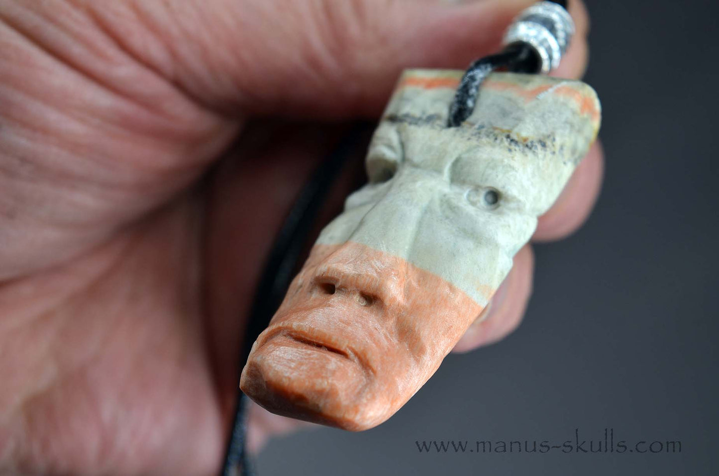 Rare Barytocelestine / Celestobaryte Tribal Skull Pendant
