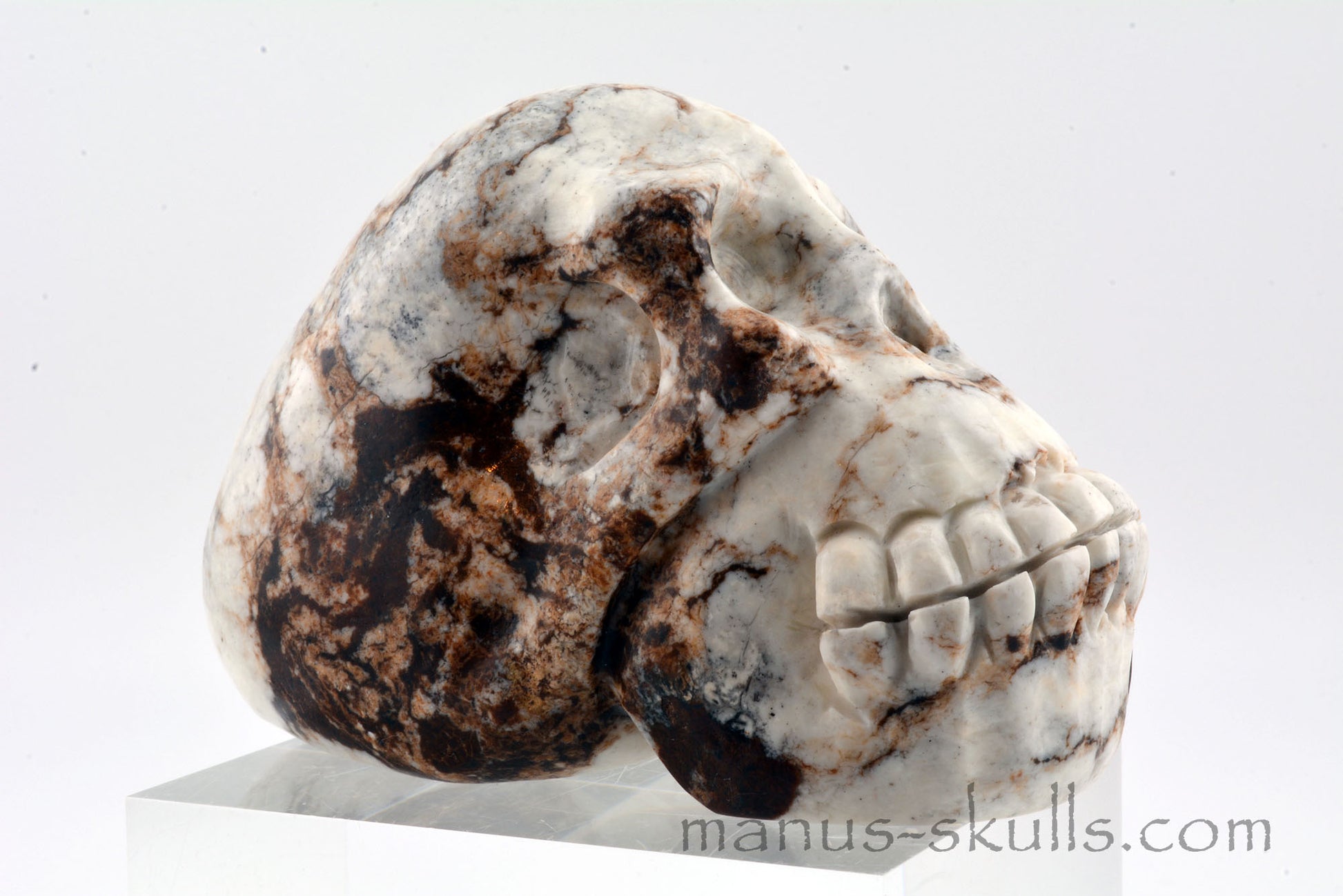 GASPEITE (Lemon Chrysoprase) Manus SKULL