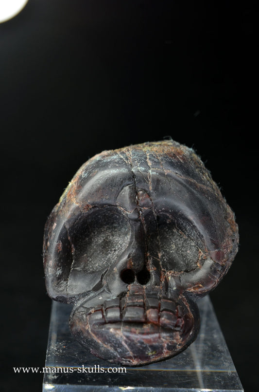 Manus skulls unique Crystal Carvings handmade skulls dragons pendants preseli bluestone tribals spiritual meaning wand Unicorn .. garnet