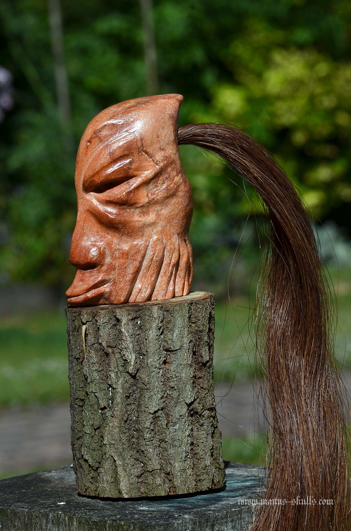 Red Brazilian Steatite Tribal Skull