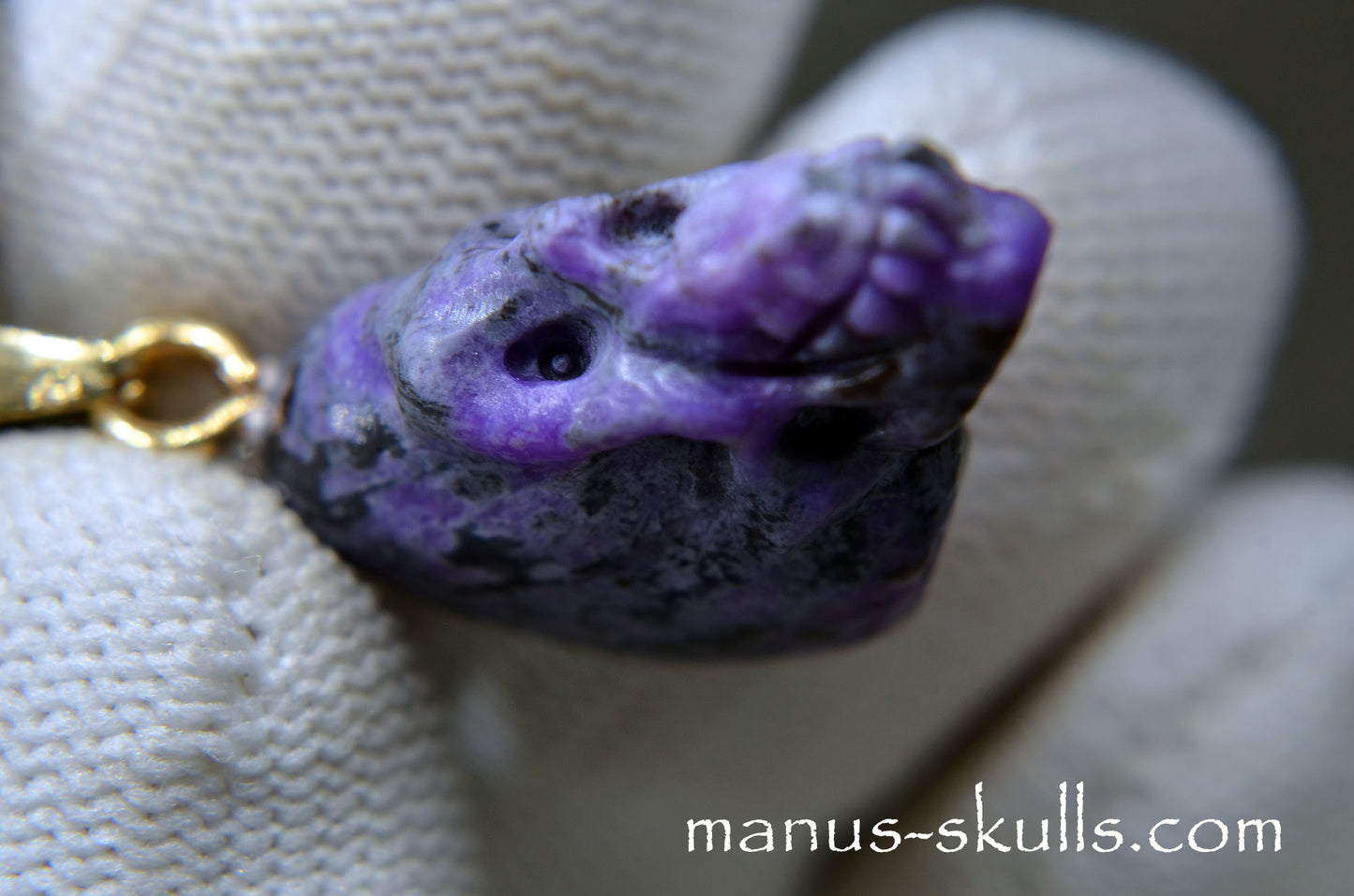 Charoite Miniature Skull Pendant