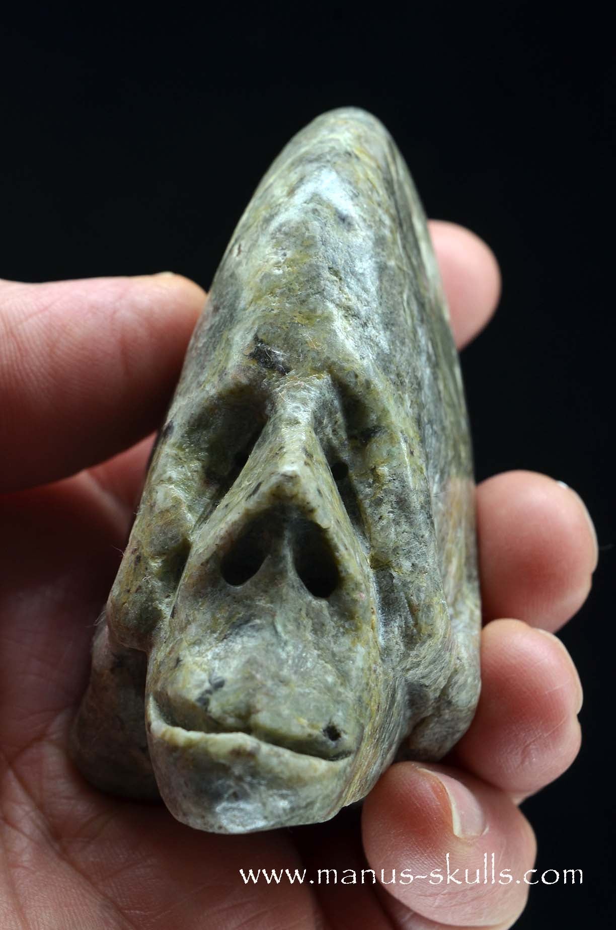 Fluorite in Barite Toothless Conehead Skull