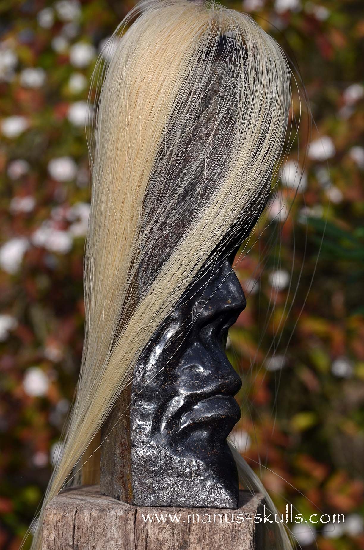 Hexagonal Basalt Tribal Skull #77