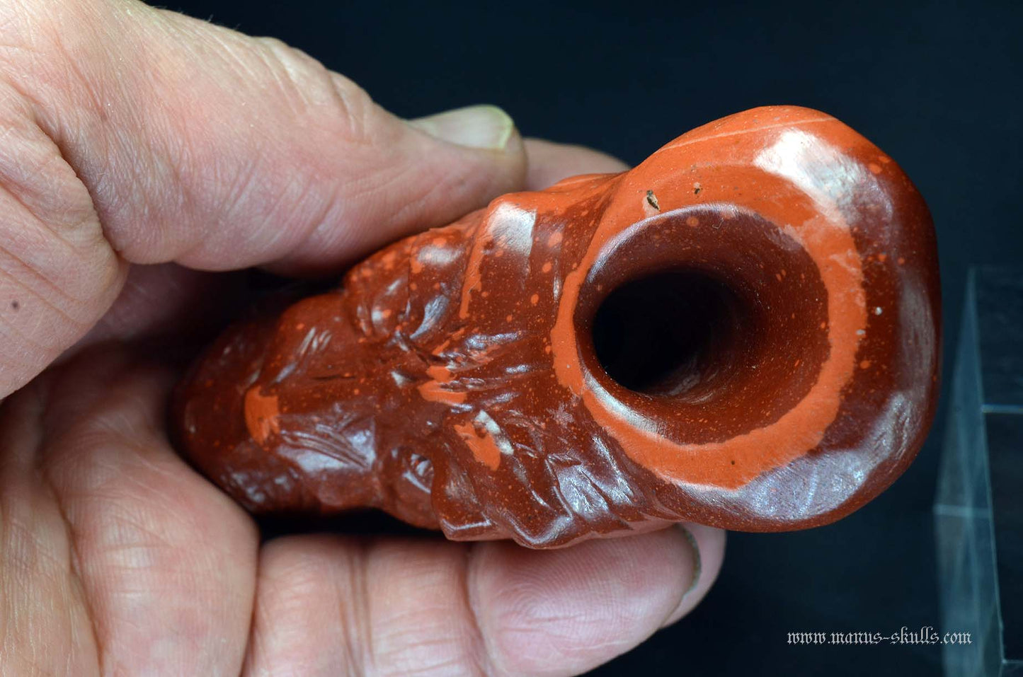Catlinite Tribal Pipe Head Skull .......
