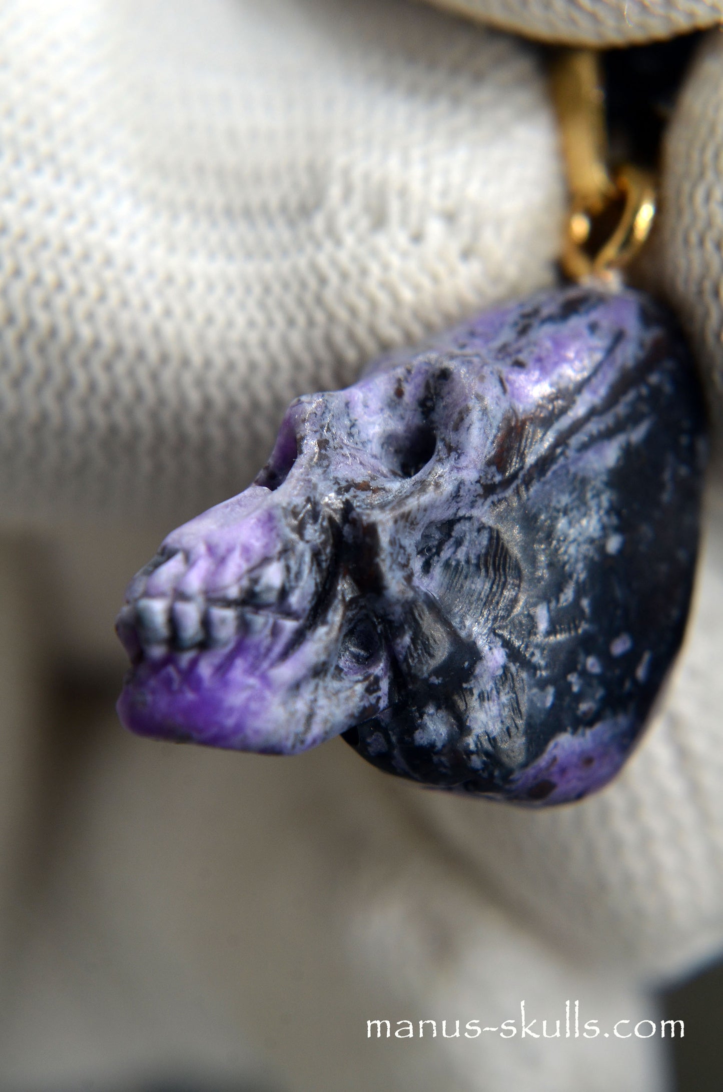 Charoite Miniature Skull Pendant