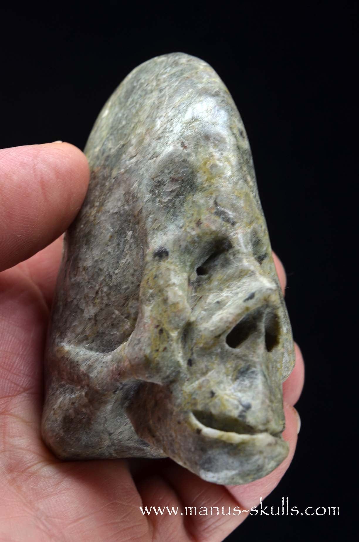 Fluorite in Barite Toothless Conehead Skull