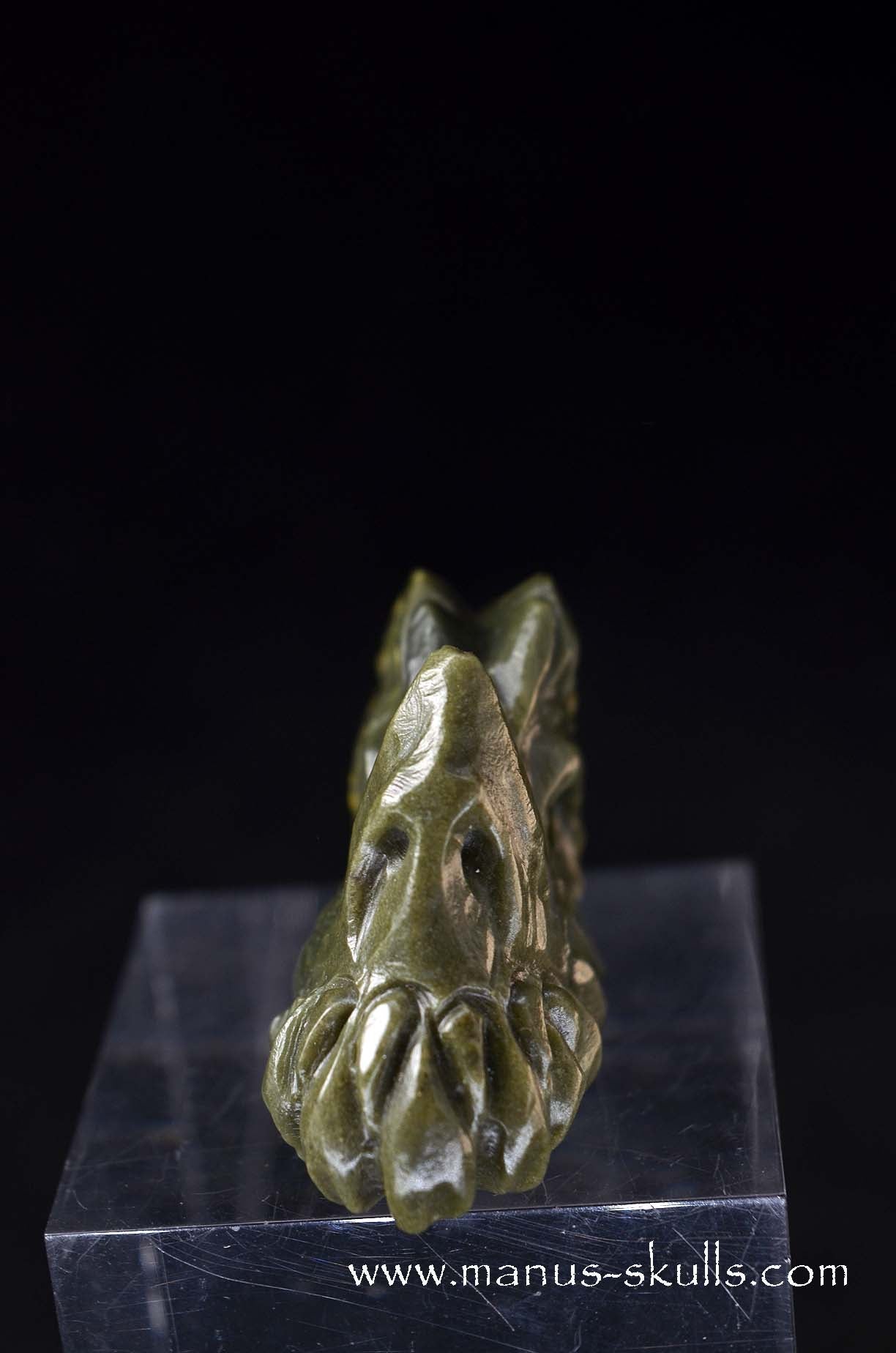 Manus skulls unique Crystal Carvings handmade skulls dragons pendants preseli bluestone tribals spiritual meaning wand Unicorn … greenlandite