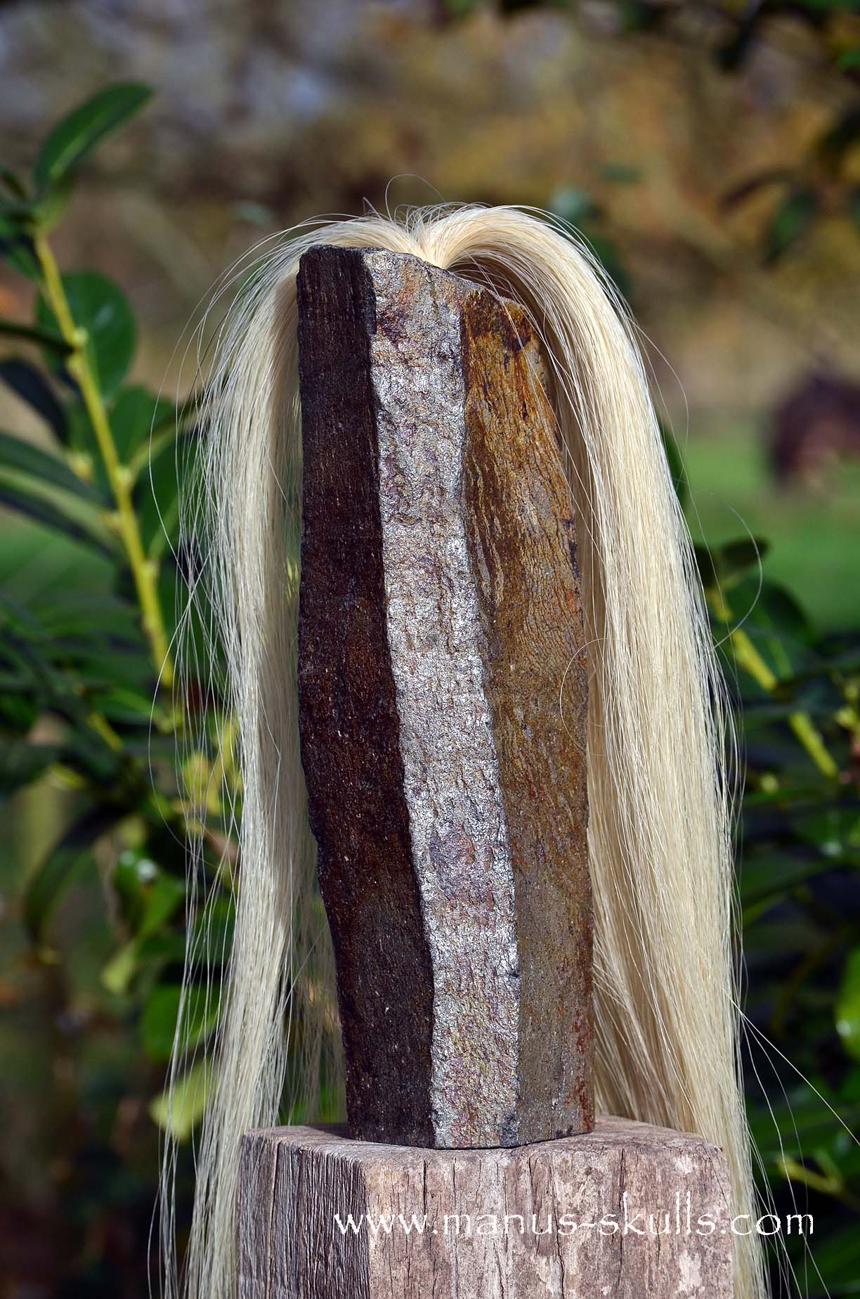 Hexagonal Basalt Tribal Skull #77