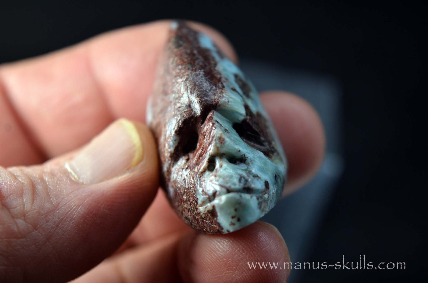 Conehead red Larimar Skull