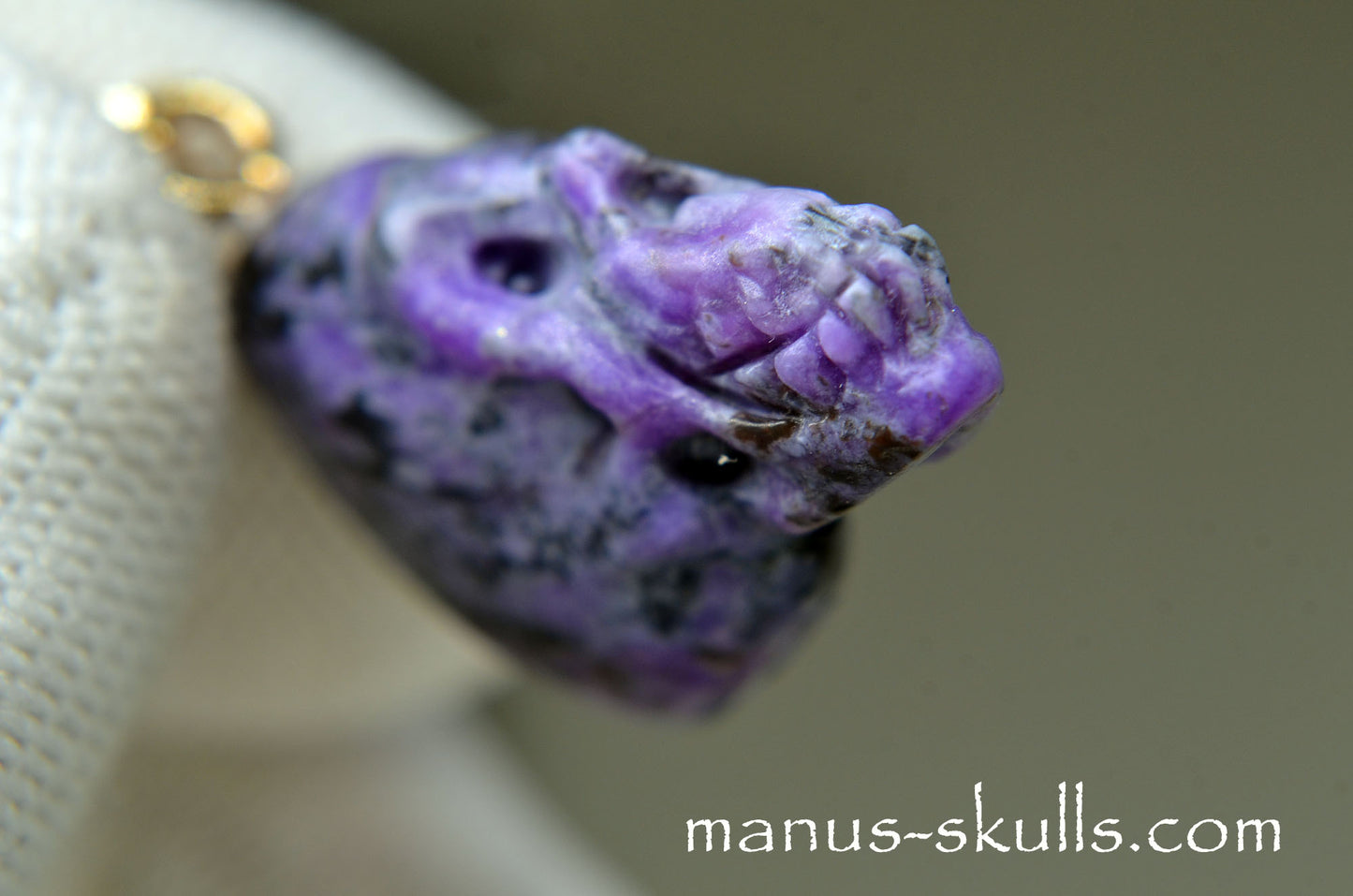 Charoite Miniature Skull Pendant