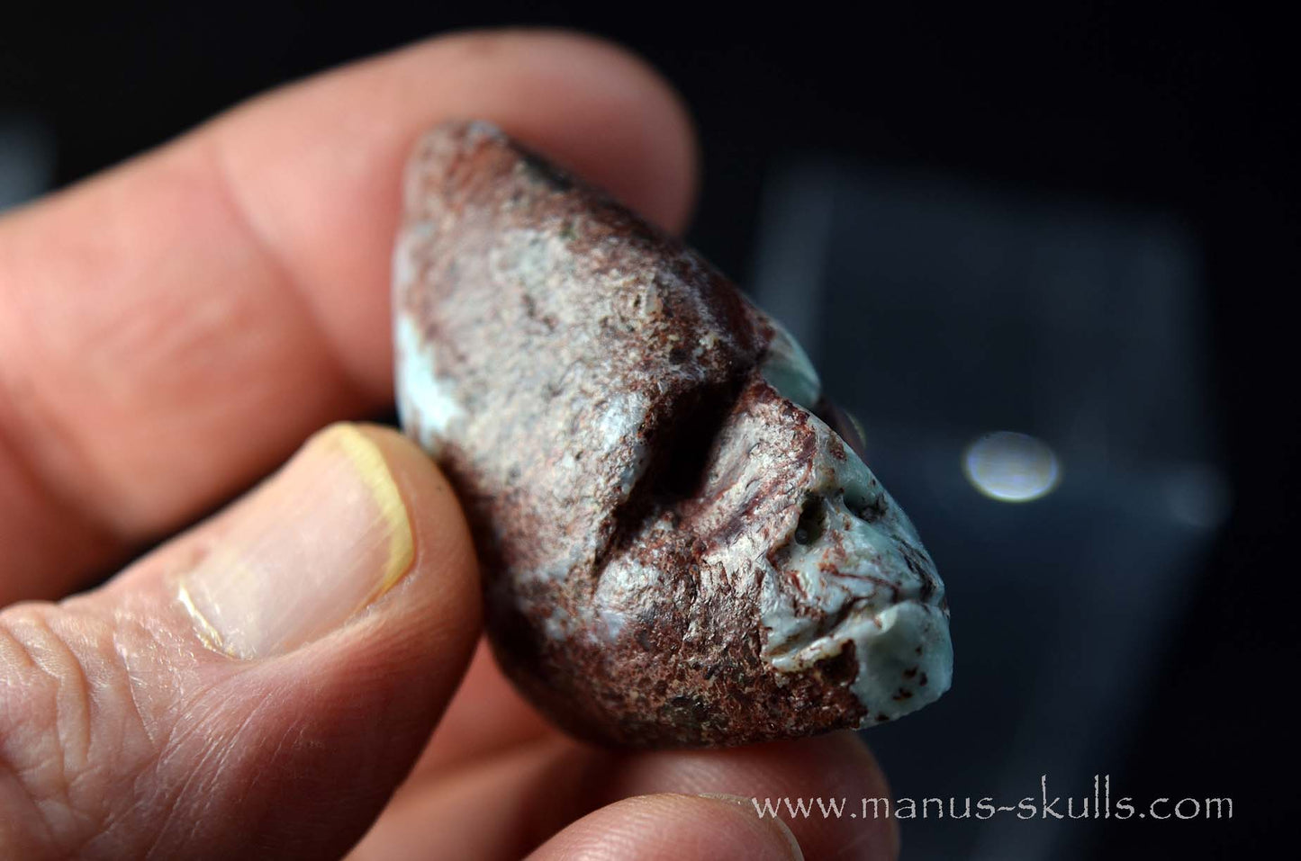 Conehead red Larimar Skull