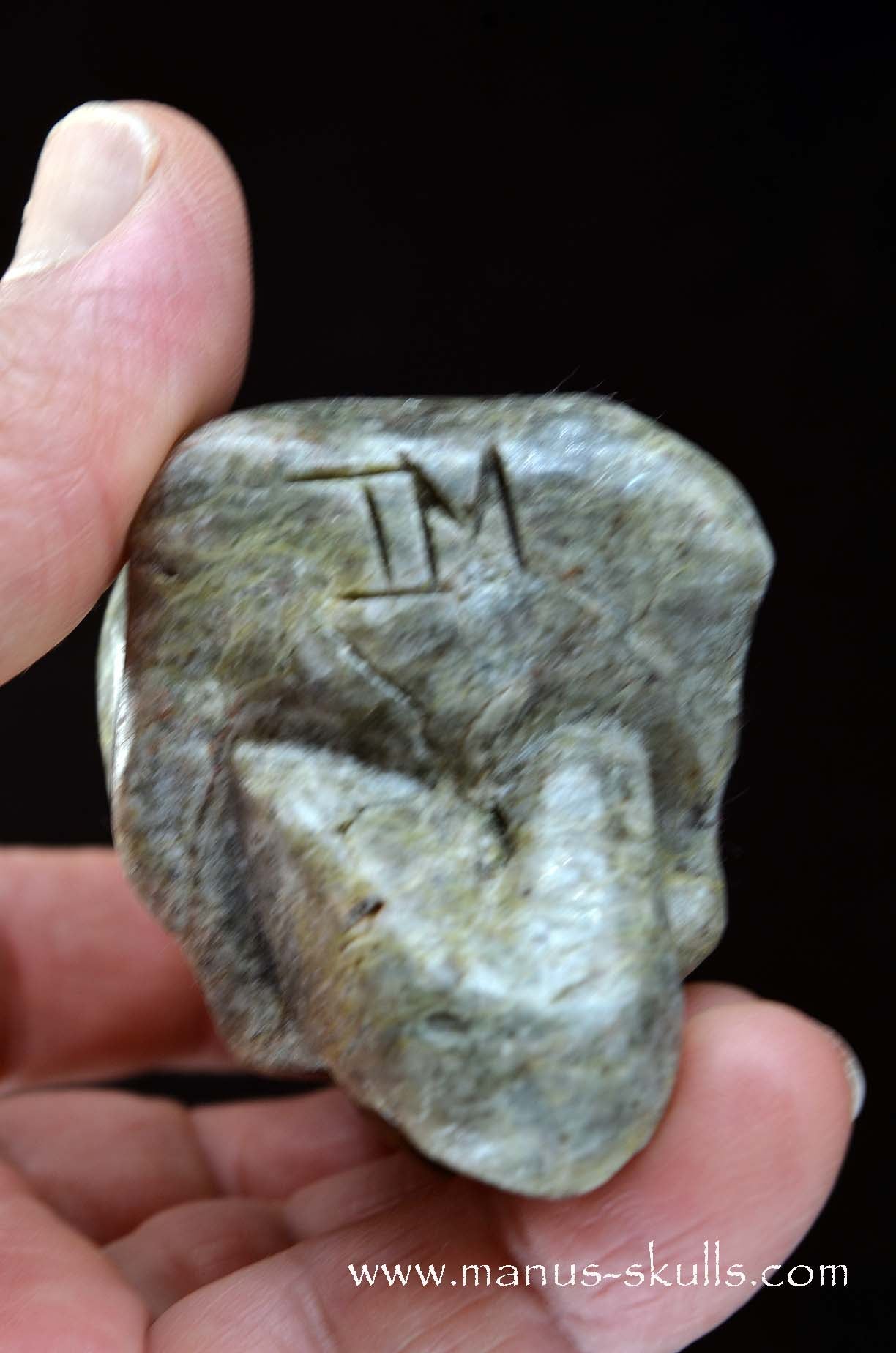 Fluorite in Barite Toothless Conehead Skull