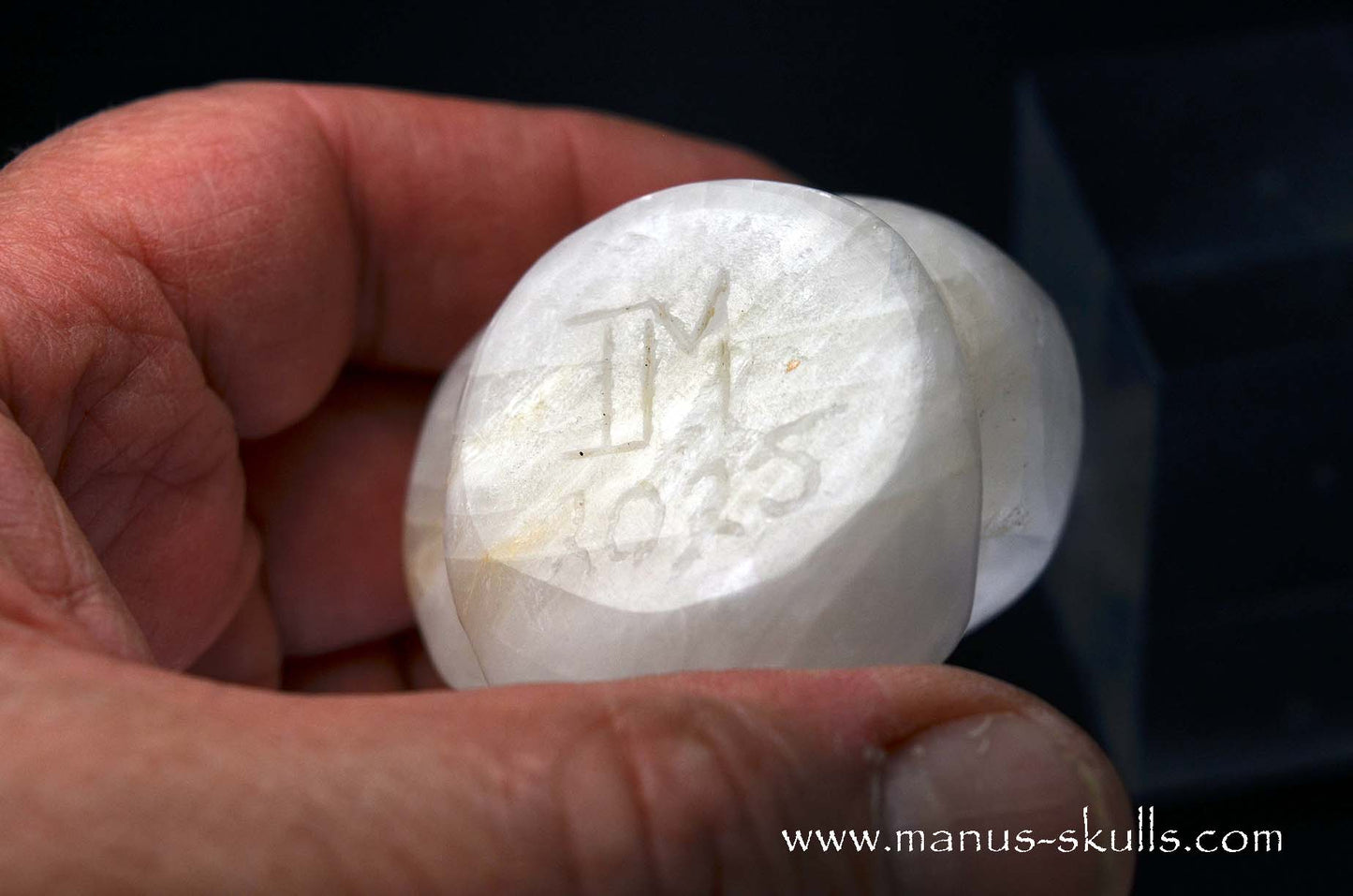 White Calcite Evolian Skull  #10