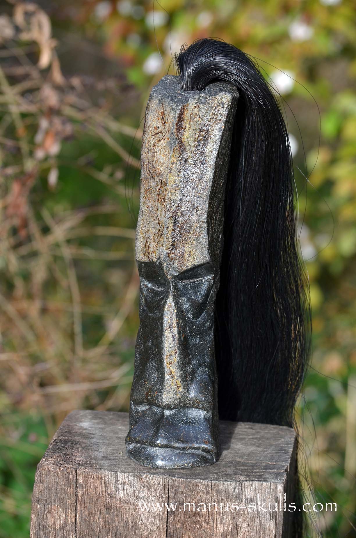 Hexagonal Basalt Tribal Skull #73