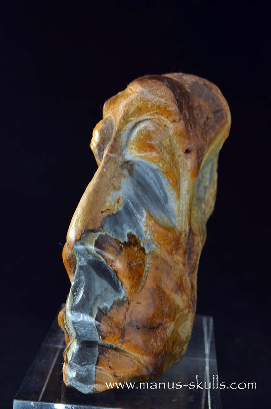 Manus skulls unique Crystal Carvings handmade skulls dragons pendants preseli bluestone tribals spiritual meaning wand Unicorn .. polychrome jasper