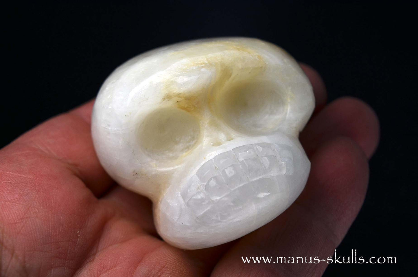 White Calcite Evolian Skull  #10
