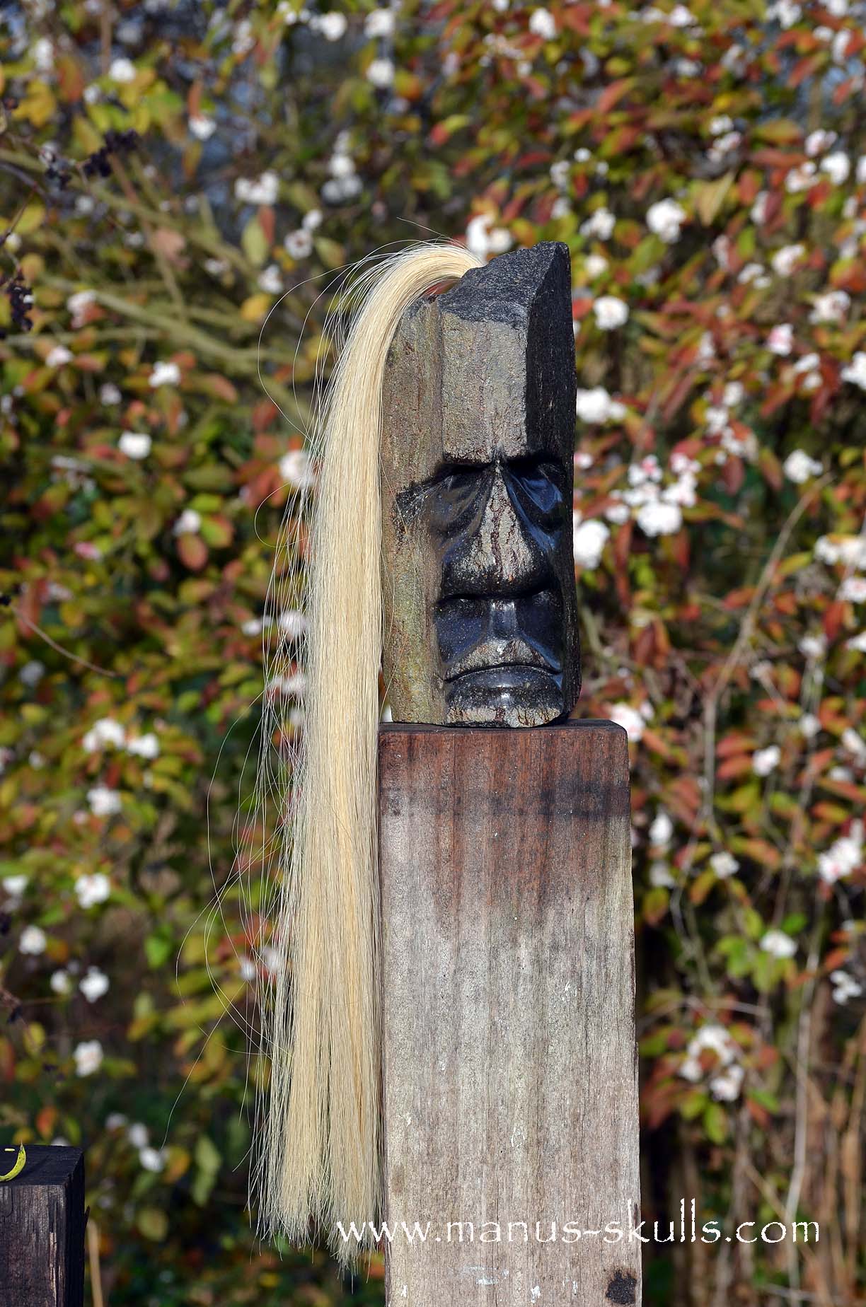 Hexagonal Basalt Tribal Skull #76