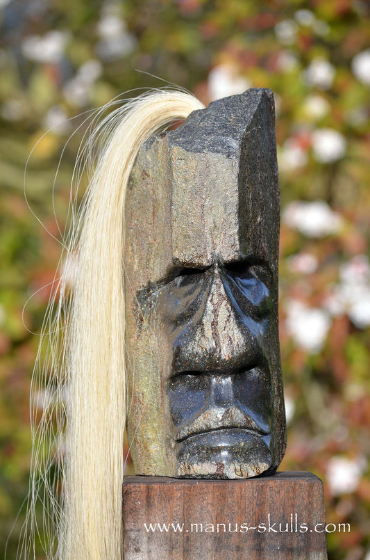 Manus skulls unique Crystal Carvings handmade skulls dragons pendants preseli bluestone tribals spiritual meaning wand Unicorn .. hexagonal basalt