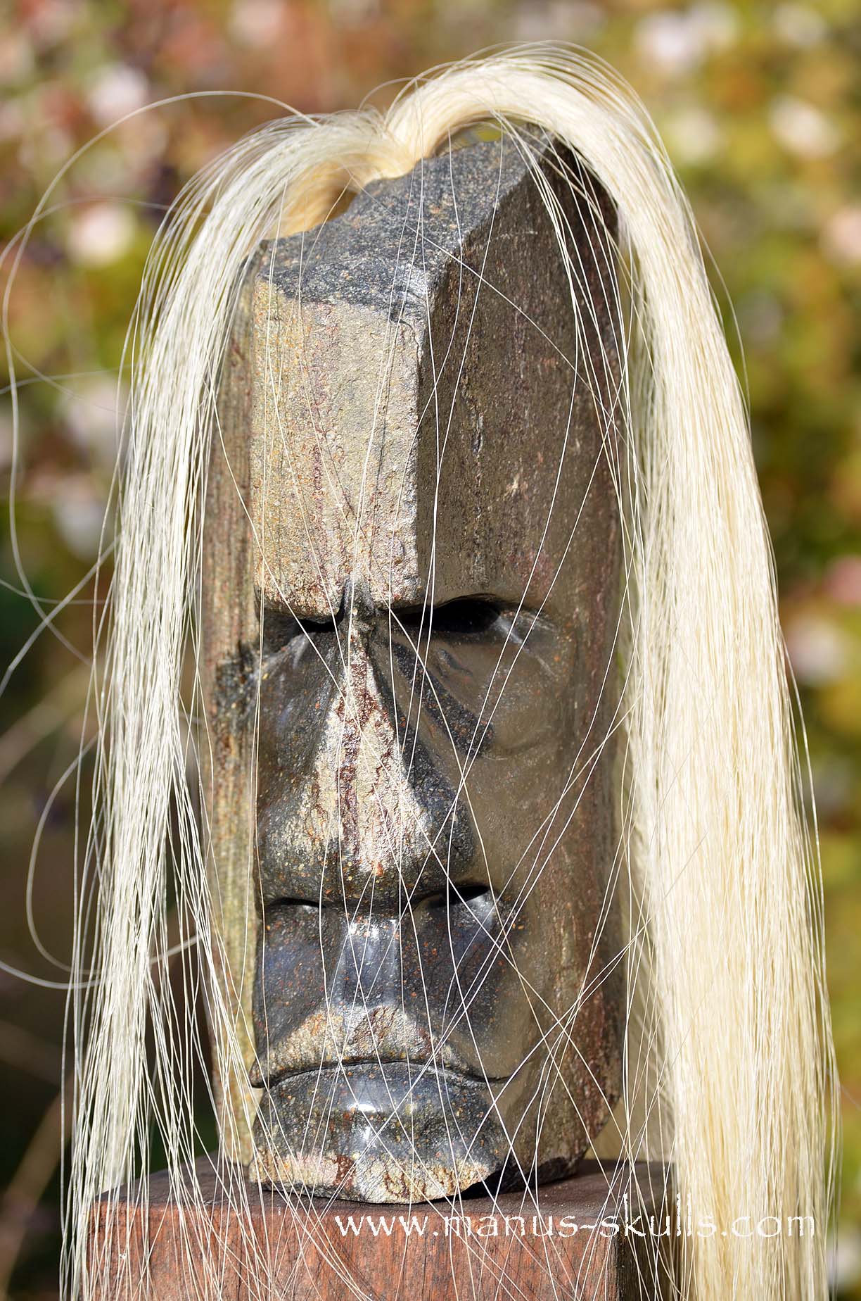 Hexagonal Basalt Tribal Skull #76