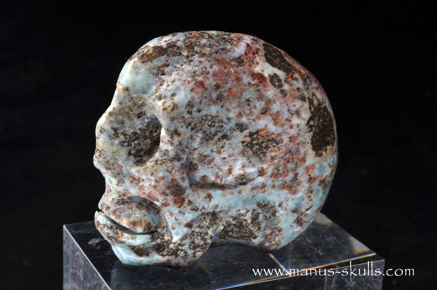 Red Larimar Skull