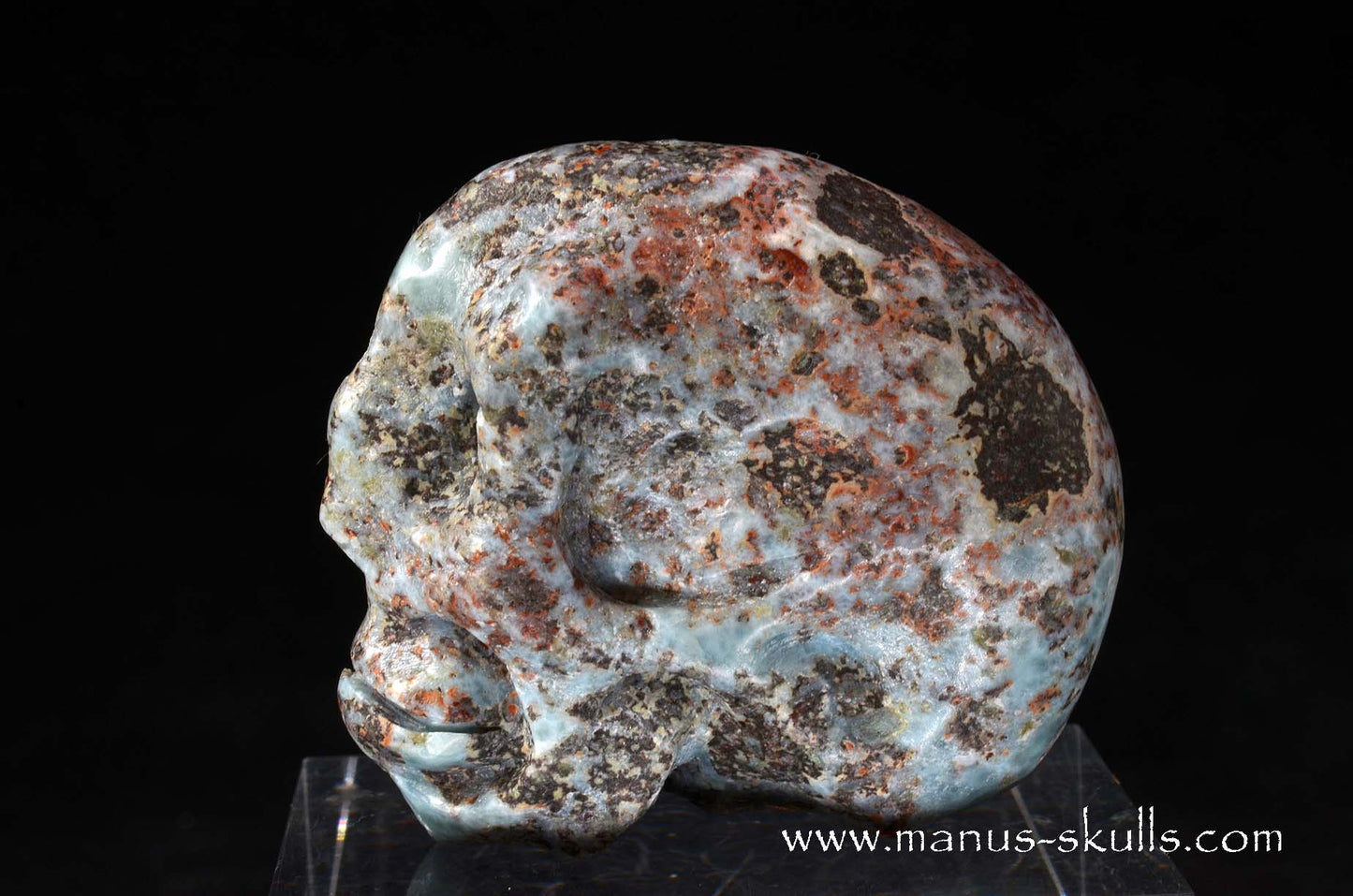 Red Larimar Skull