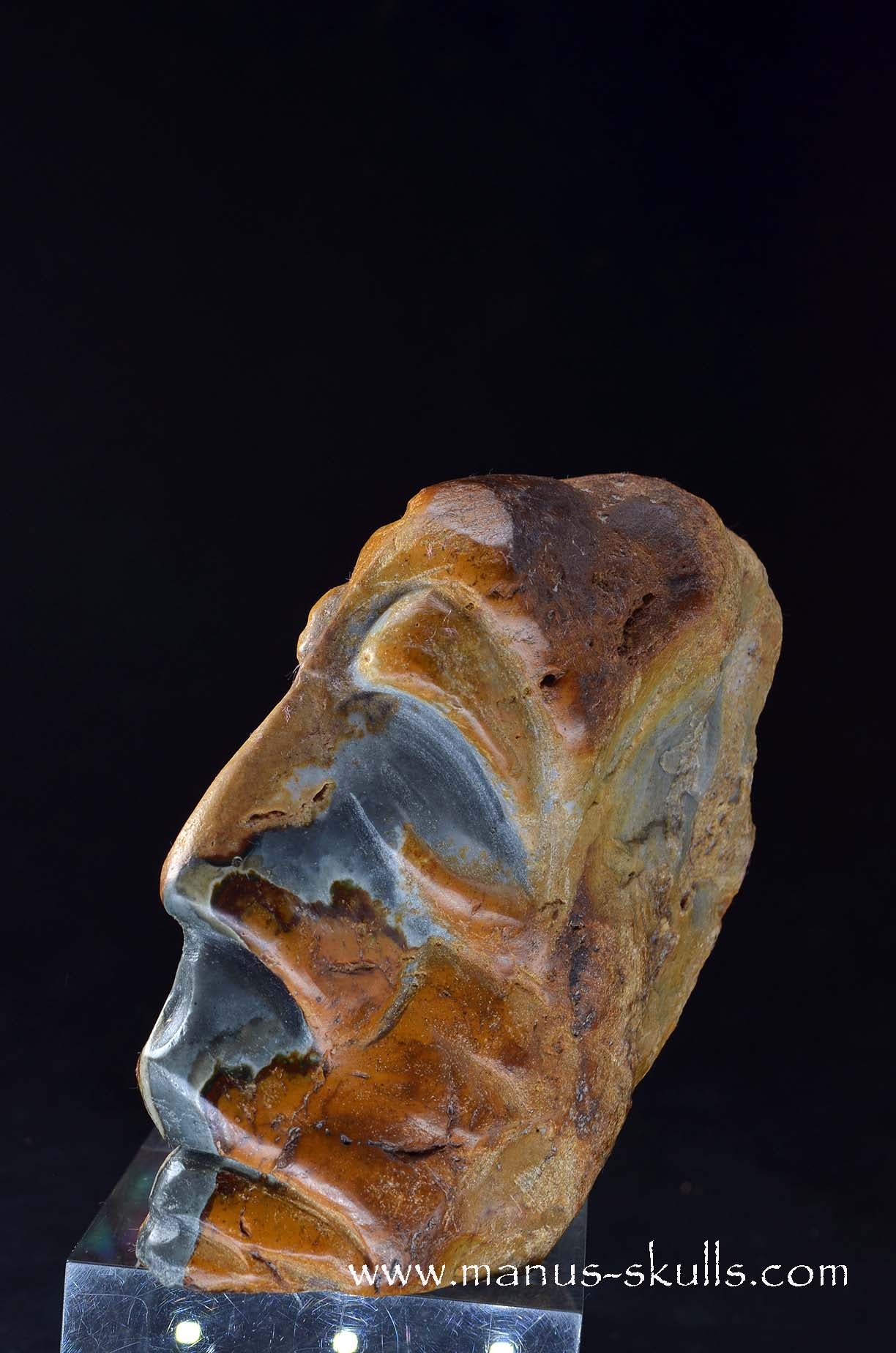 Polychrome Jasper Skull Face