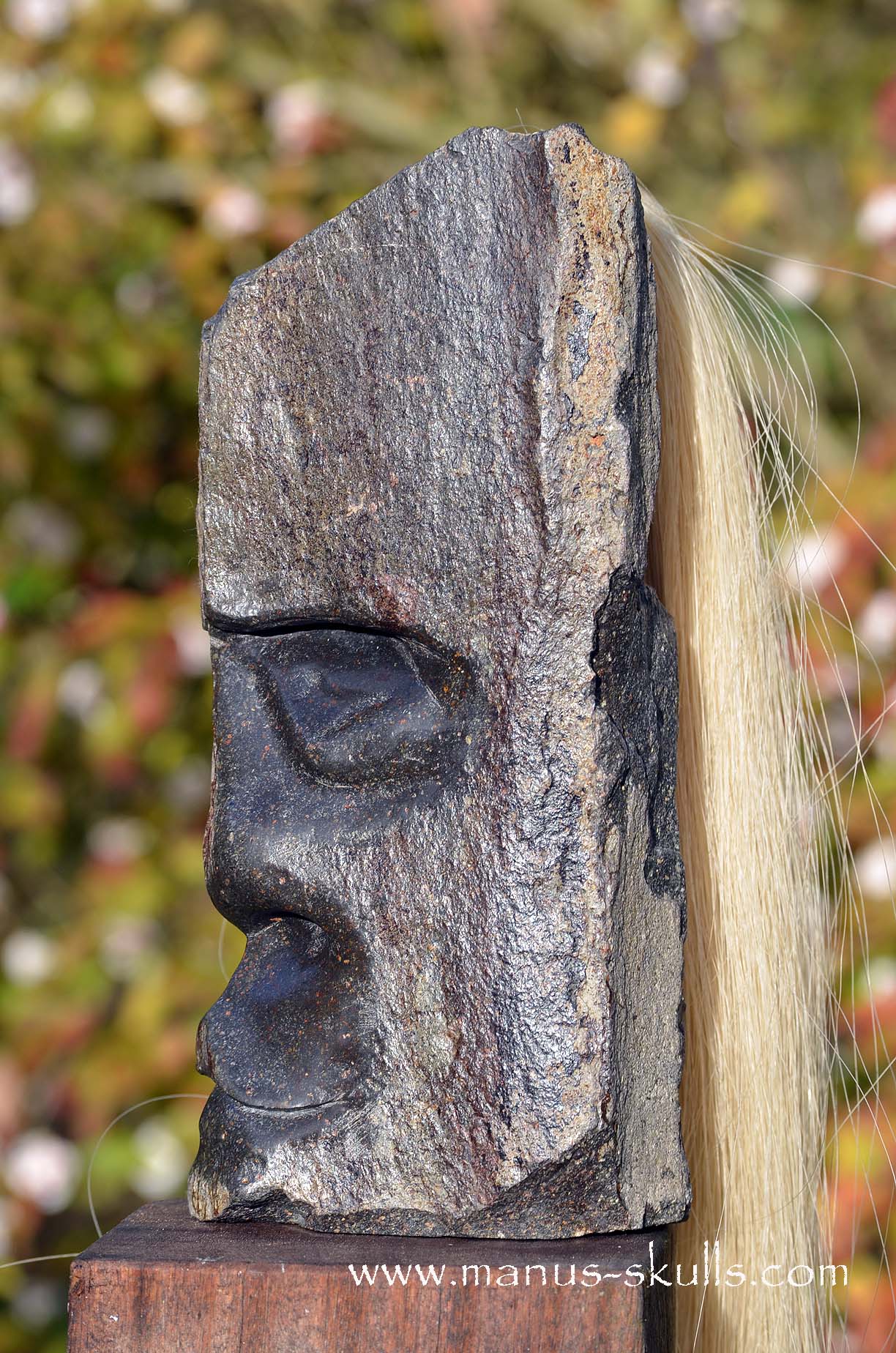 Hexagonal Basalt Tribal Skull #76