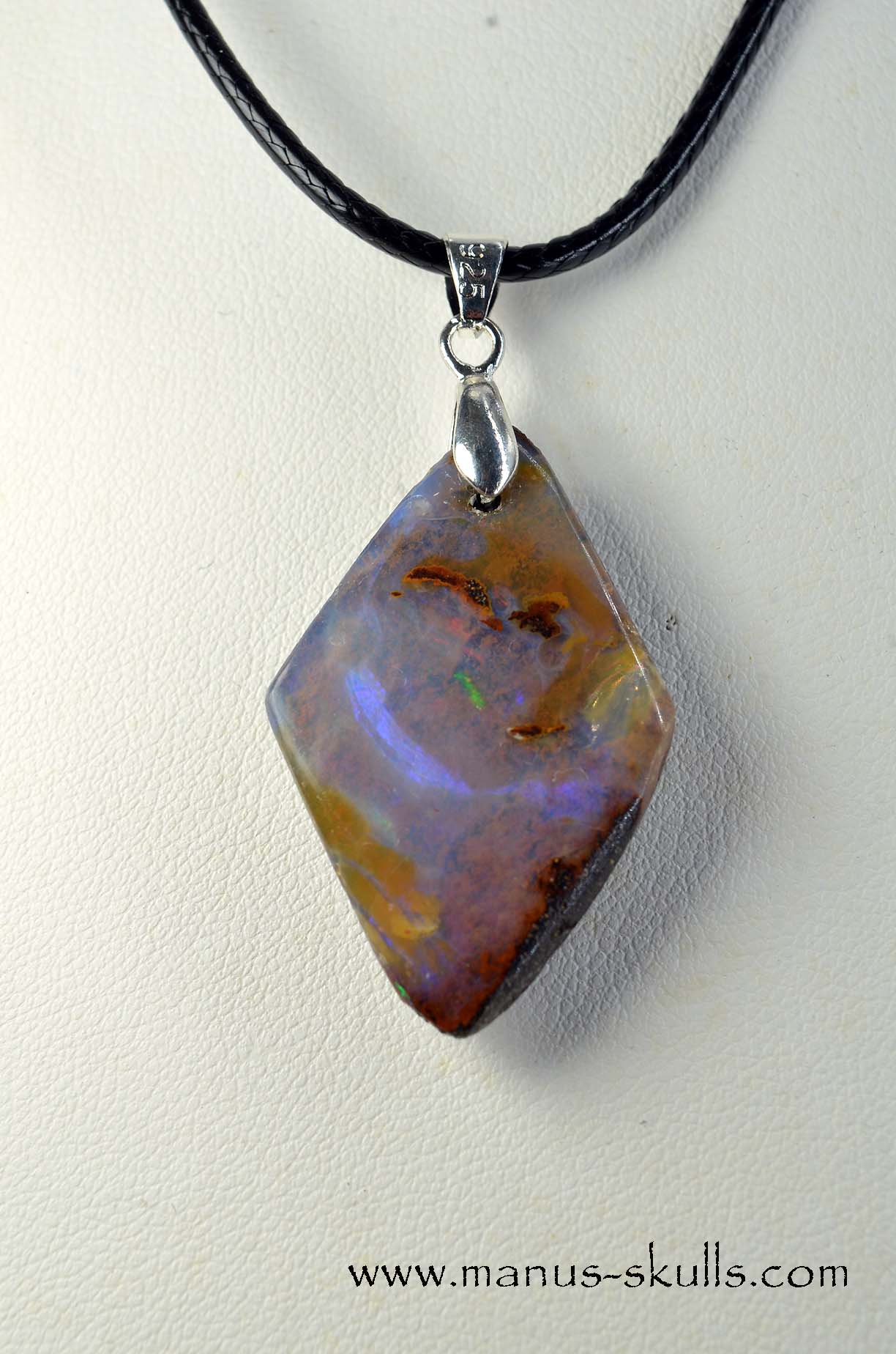 Australian Boulder Opal Tribal Pendant
