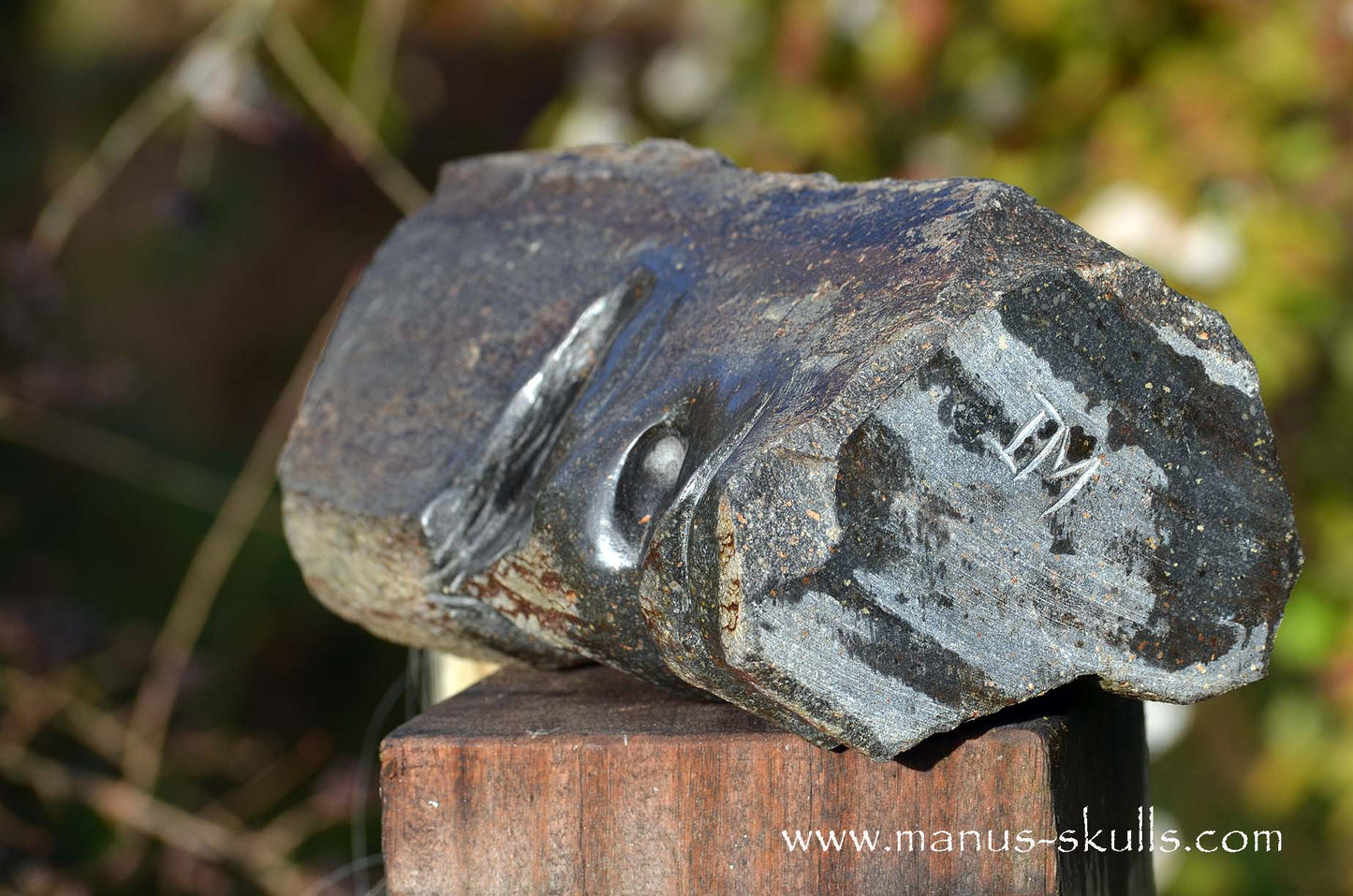 Hexagonal Basalt Tribal Skull #76